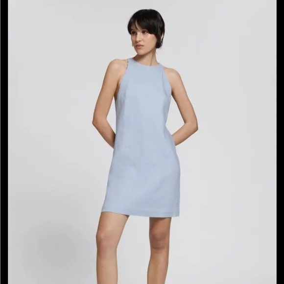 & Other Stories Light Blue Linen Midi Dress - Picture 3 of 4
